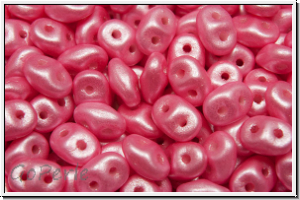 SD-02010-24004, SuperDuo Beads, white, alabaster, pearl shine baby pink, 10g