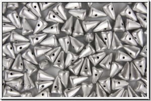 Baby Spike Beads, 5x8mm, silver, metallic, satin, 20 Stk.