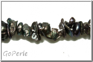 Keshi-Perlen, 5-10x4-8mm, dk. slate grey, 1/2 Strang