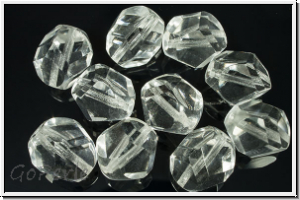 Bhm. Glasschliffperle, feuerpol., 12mm, crystal, trans., 10 Stk.