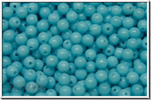 bhm. Glasperle, rund, 3mm, aqua, op., 50 Stk.