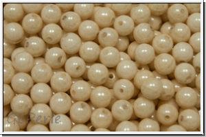 bhm. Glasperle, rund, 4mm, white, alabaster, champagne luster, 50 Stk.