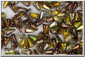 Baby Spike Beads, 5x8mm, crystal, trans., magic olivine, 20 Stk.