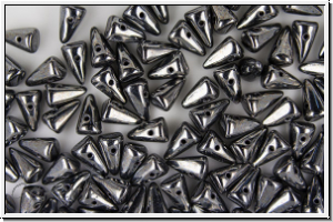 Baby Spike Beads, 5x8mm, hematite, metallic, 20 Stk.