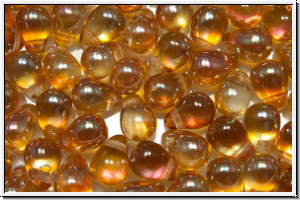 Drop Beads, 4x6mm, crystal, trans., copper luster, 20 Stk.