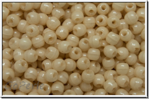 bhm. Glasperle, rund, 2mm, white, alabaster, champagne luster, 150 Stk.