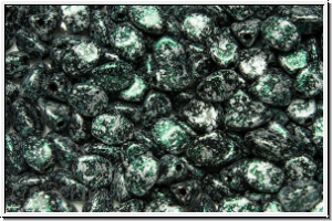 PB-23980-45707, Pinch Beads, 5x3mm, black, op., green, tweedy, 65 Stk.