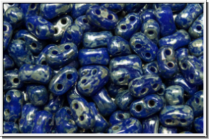 Bi-Bo-Beads, 5,3x2,4mm, blue, dk., op., silver picasso, 150 Stk. (ca. 11g)