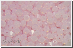 Bhm. Kristallschliffperle, Bicone, 3mm, rose, opal, 50 Stk.