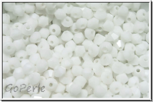 Bhm. Kristallschliffperle, Bicone, 3mm, white, op., 50 Stk.