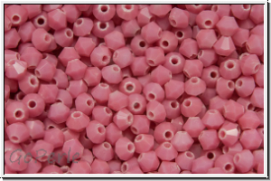 Bhm. Kristallschliffperle, Bicone, 3mm, coral pink, op., 50 Stk.