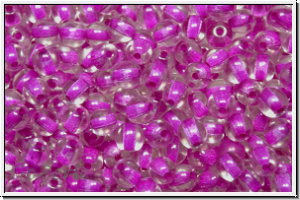 bhm. Glasperle, rund, 4mm, crystal, trans., lt. pink-ld., 50 Stk.