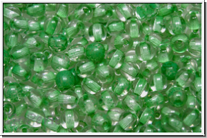 bhm. Glasperle, rund, 4mm, crystal, trans., lt. green-ld., 50 Stk.