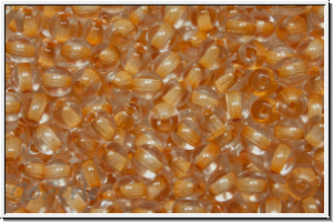 bhm. Glasperle, rund, 4mm, crystal, trans., dk. orange-ld., 50 Stk.