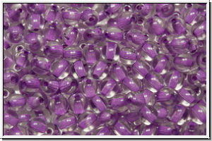 bhm. Glasperle, rund, 4mm, crystal, trans., purple-ld., 50 Stk.