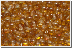 bhm. Glasperle, rund, 4mm, crystal, trans., copper luster, 50 Stk.