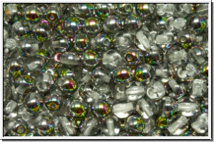 bhm. Glasperle, rund, 4mm, crystal, trans., half vitrail, 50 Stk.