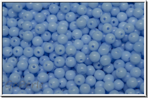 bhm. Glasperle, rund, 3mm, blue, pale, op., 50 Stk.