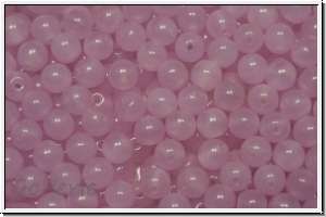 bhm. Glasperle, rund, 4mm, rose, alabaster, 50 Stk.