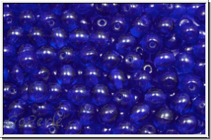 bhm. Glasperle, rund, 4mm, cobalt, trans., 50 Stk.