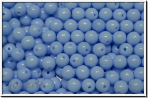 bhm. Glasperle, rund, 4mm, blue, pale, op., 50 Stk.