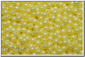 bhm. Glasperle, rund, 3mm, crystal, trans., soft pastel yellow, 50 Stk.