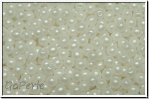 bhm. Glasperle, rund, 3mm, white, alabaster, pearl shine white, 50 Stk.