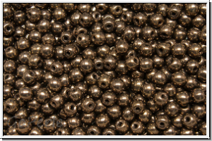 bhm. Glasperle, rund, 3mm, black, op., nut bronze, 50 Stk.