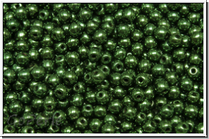 bhm. Glasperle, rund, 3mm, green, met., 50 Stk.