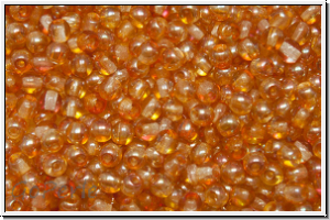 bhm. Glasperle, rund, 3mm, crystal, trans., copper luster, 50 Stk.