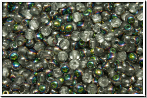 bhm. Glasperle, rund, 3mm, crystal, trans., half vitrail, 50 Stk.