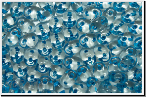 SD-00030-44863, SuperDuo Beads, crystal, trans., aqua-ld., 10g