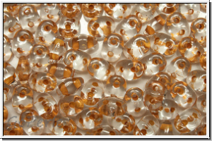 SD-00030-44887, SuperDuo Beads, crystal, trans., lt. orange-ld., 10g