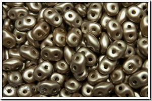 SD-00030-25005, SuperDuo Beads, crystal, trans., lt. brown pastel, 10g