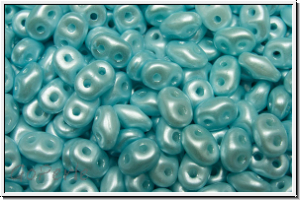 SD-00030-25018, SuperDuo Beads, crystal, trans., lt. azore pastel, 10g