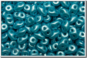 SD-00030-25019, SuperDuo Beads, crystal, trans., aqua pastel, 10g