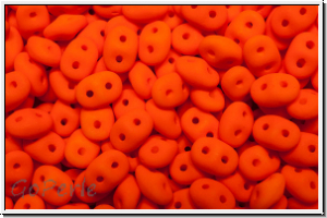 SD-02010-25122, SuperDuo Beads, white, alabaster, orange neon, 10g