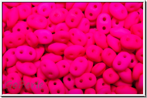 SD-02010-25123, SuperDuo Beads, white, alabaster, pink neon, 10g