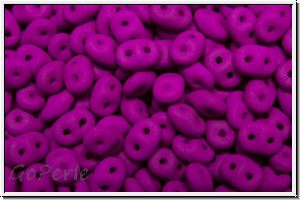 SD-02010-25125, SuperDuo Beads, white, alabaster, purple neon, 10g