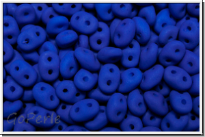 SD-02010-25126, SuperDuo Beads, white, alabster, blue neon, 10g