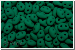 SD-02010-25128, SuperDuo Beads, white, alabaster, emerald neon, 10g