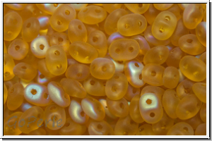 SD-10060-28771, SuperDuo Beads, topaz, trans., matte, AB, 10g