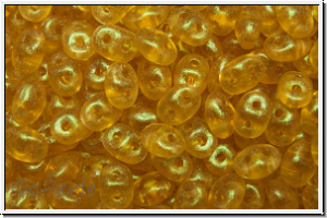 SD-10060-56952, SuperDuo Beads, topaz, trans., stardust, 10g