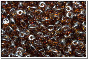 SD-10230-14400, SuperDuo Beads, topaz, sm., trans., luster, 10g