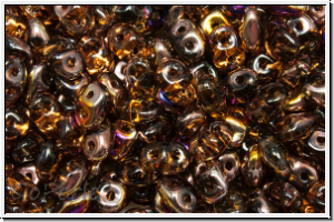 SD-10230-29500, SuperDuo Beads, topaz, sm., trans., half sliperit, 10g