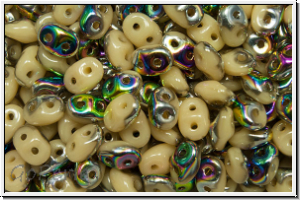 SD-13020-28101, SuperDuo Beads, ivory, op., half vitrail, 10g