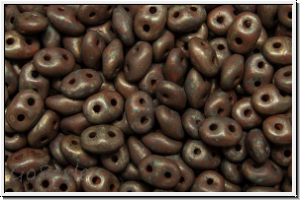 SD-13600-85695, SuperDuo Beads, brown, op., violet/brown senegal, matte, 10g