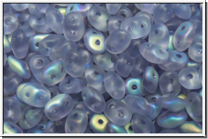 SD-20500-28771, SuperDuo Beads, tanzanite, trans., matte, AB, 10g