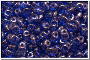 SD-30090-15726, SuperDuo Beads, cobalt, trans., vega luster, 10g