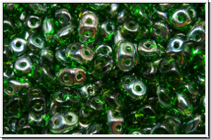 SD-50050-22501, SuperDuo Beads, green, trans., celsian, 10g